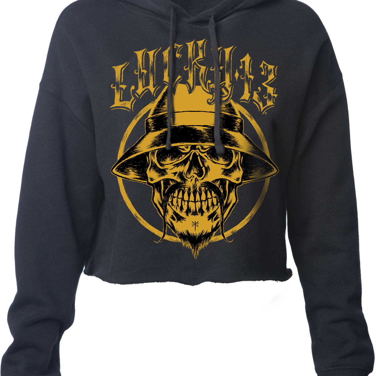 The PACHUCO SKULL Cropped Lightweight Hoodie Sweatshirt by