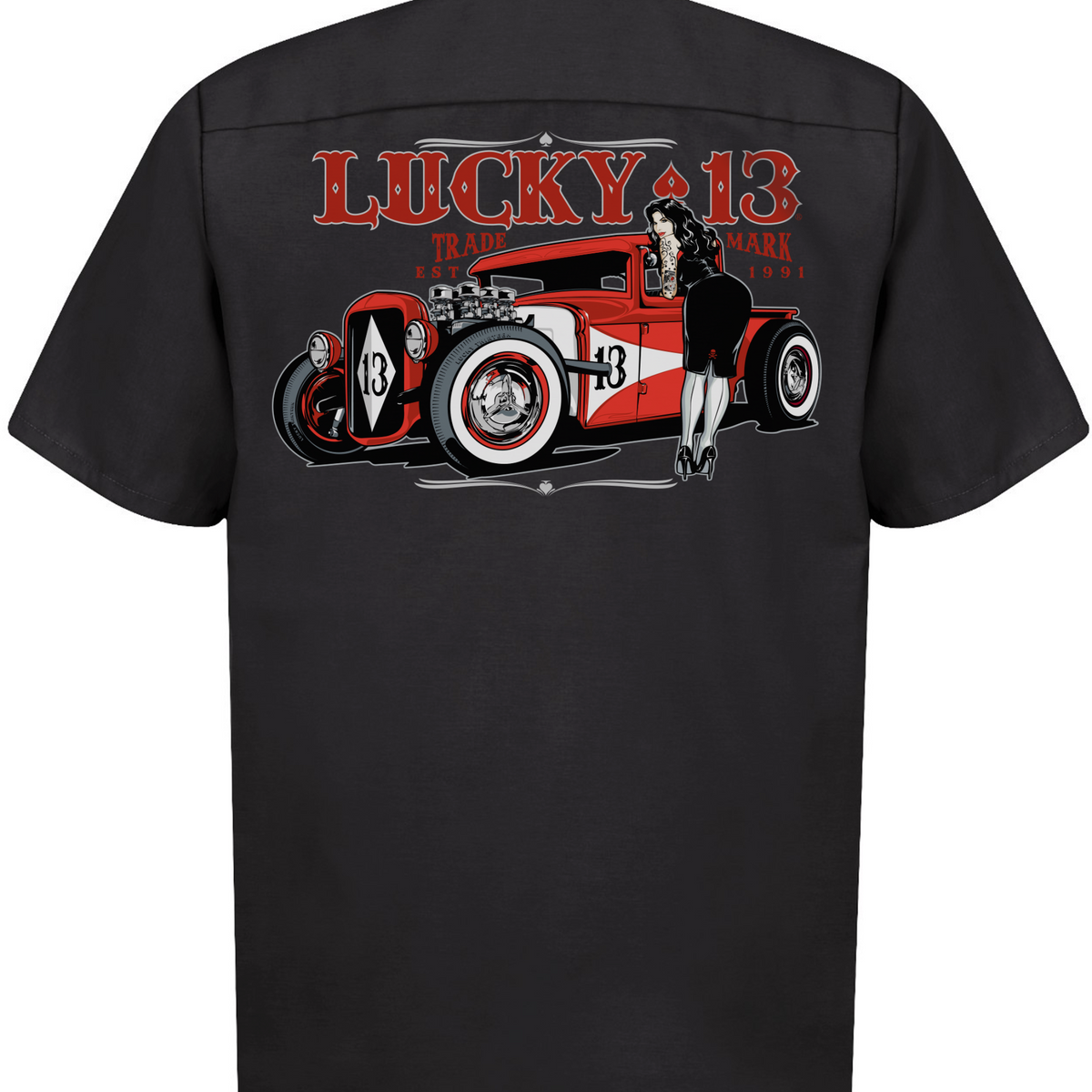 Adrian Men's Short Sleeve Workshirt By Lucky 13 Black – Lucky13apparel