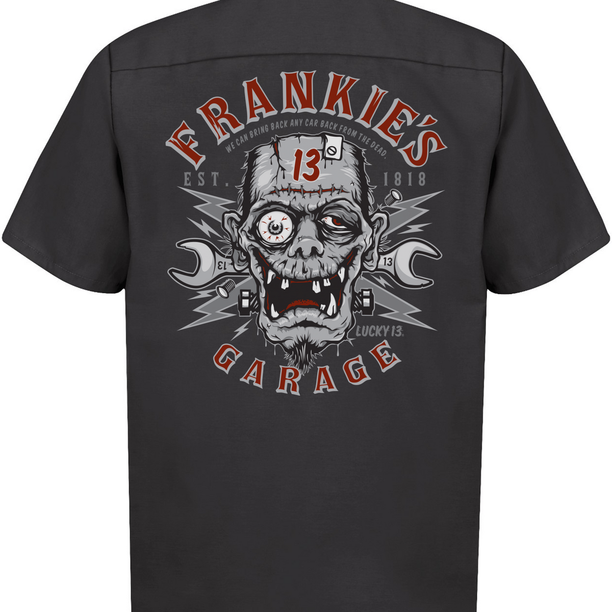 FRANKIE'S GARAGE Men's Short Sleeve Work shirt By Lucky 13