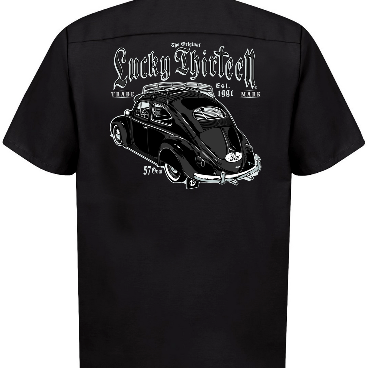 The 57’ BUG Men’s Short Sleeve Work shirt By Lucky 13 (WEB ONLY) Black