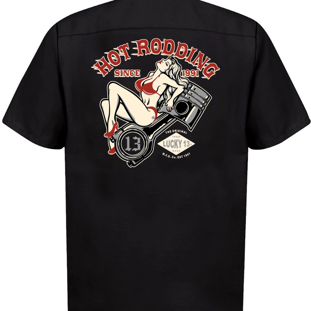 The PISTON PIN UP Men's Short Sleeve Work shirt By Lucky 13