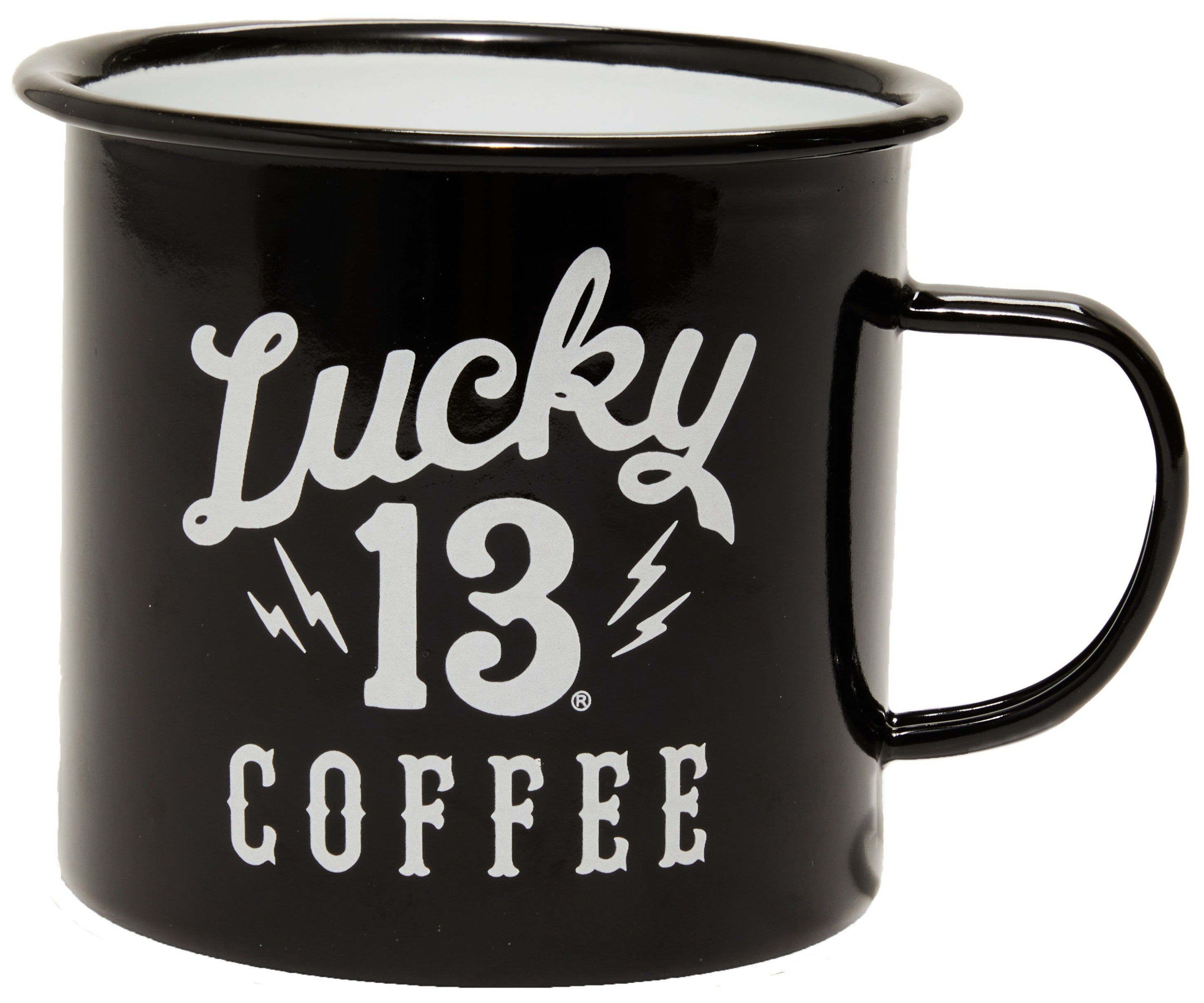LUCKY 13 COFFEE MUG - SHOCKER LOGO 24 oz Black – L13 Coffee