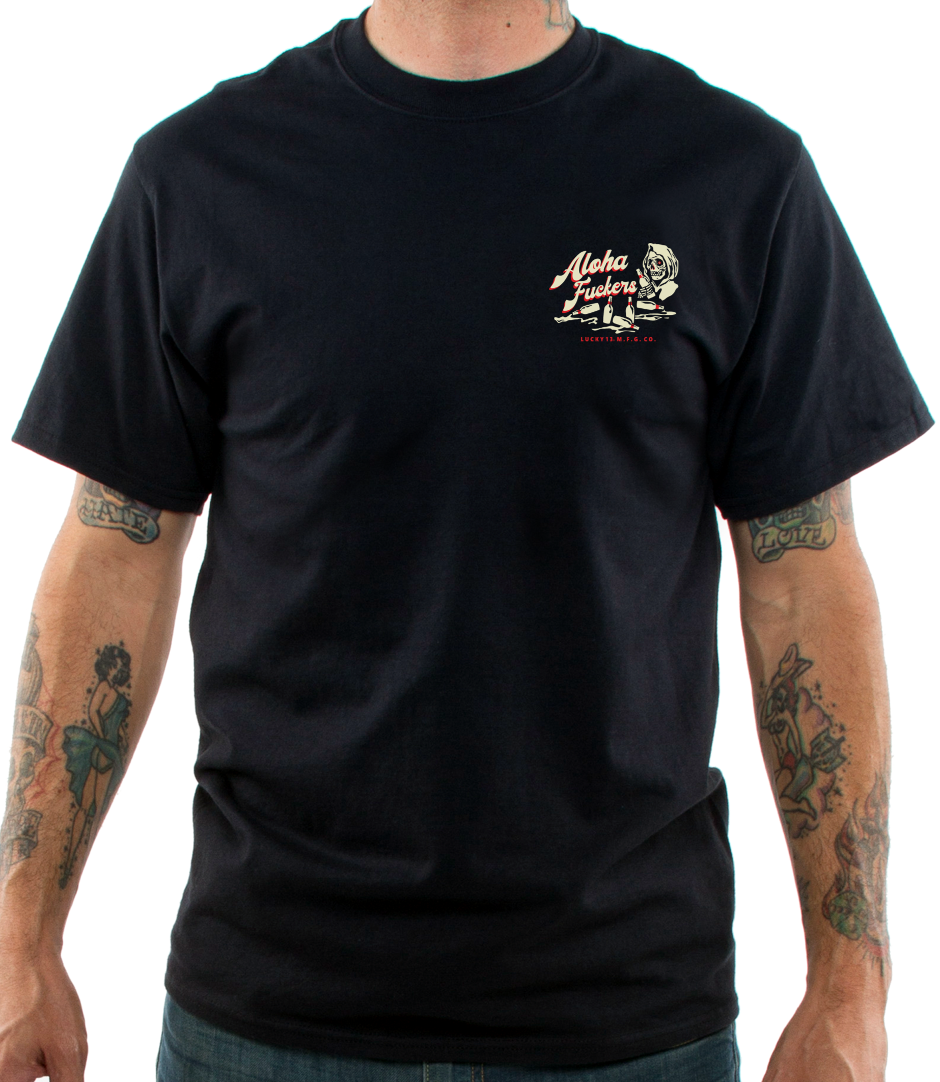 ALOHA F**KERS classic fit short sleeve t-shirt Black – Lucky13apparel ALOHA F**KERS classic fit short sleeve t-shirt Black – Lucky13apparel
