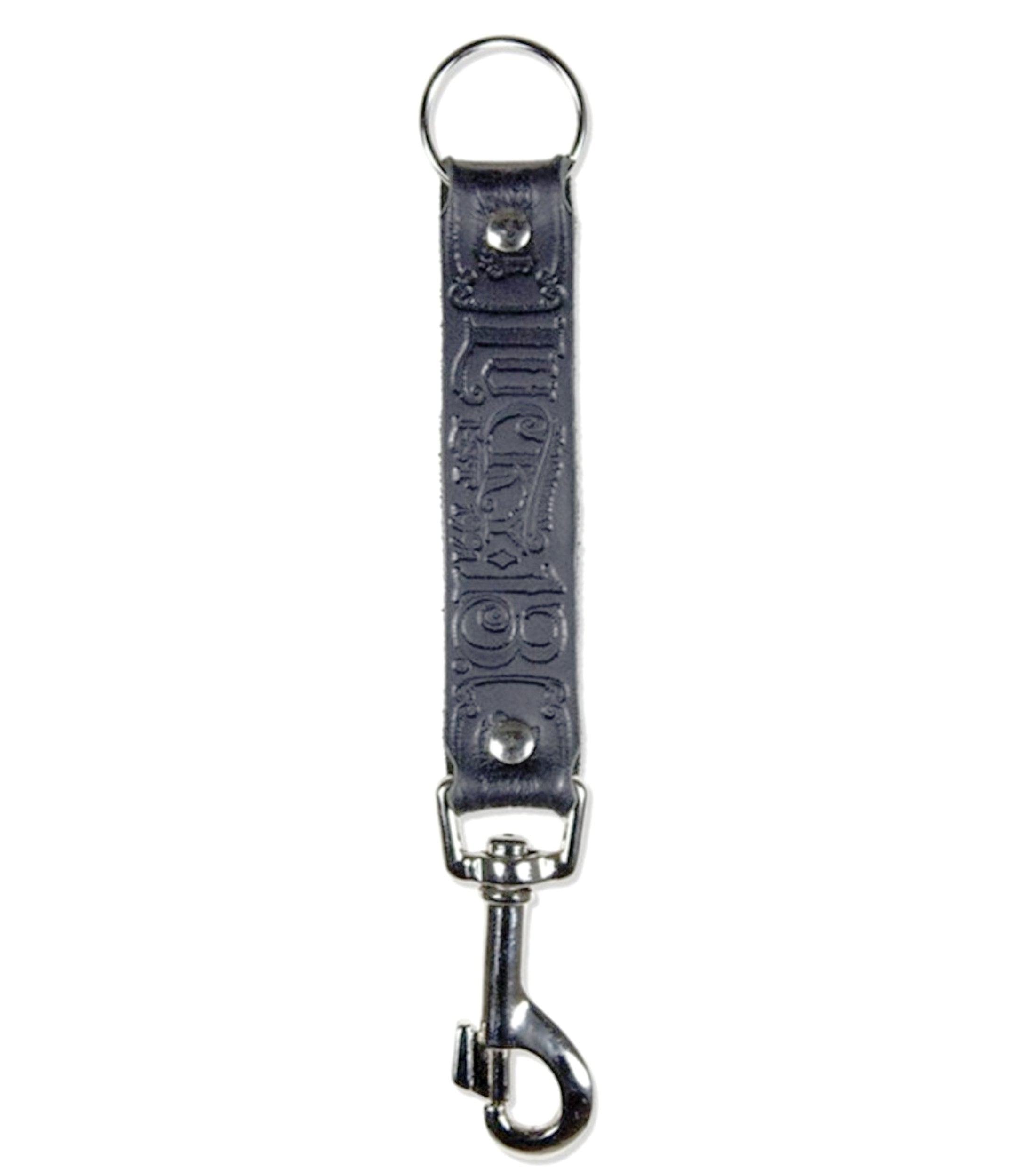 The MFG CO. Embossed Leather Key Fob Clip - BLACK