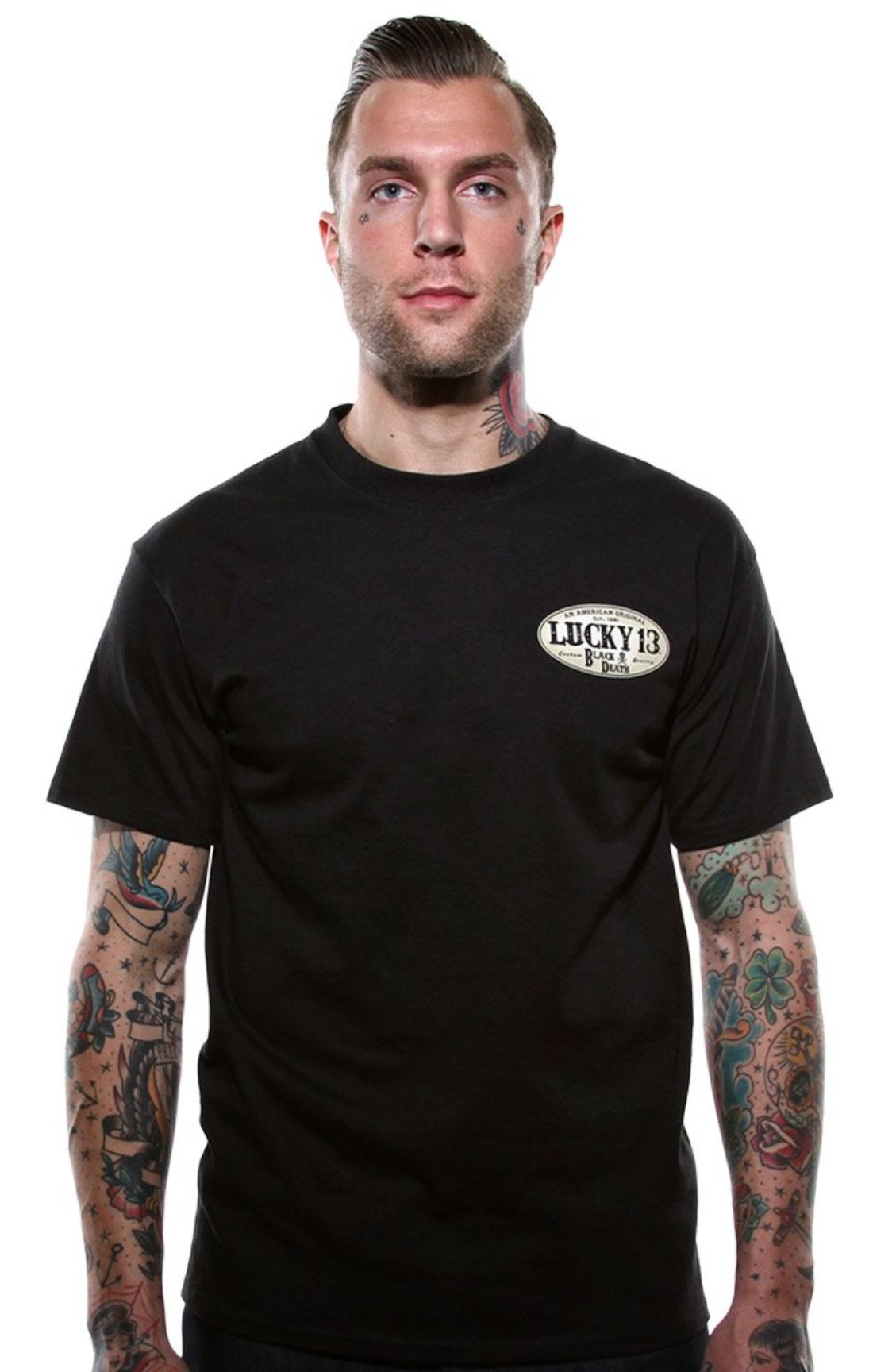 Lucky Brand Men's Tattoo Shop Short Sleeve T-Shirt