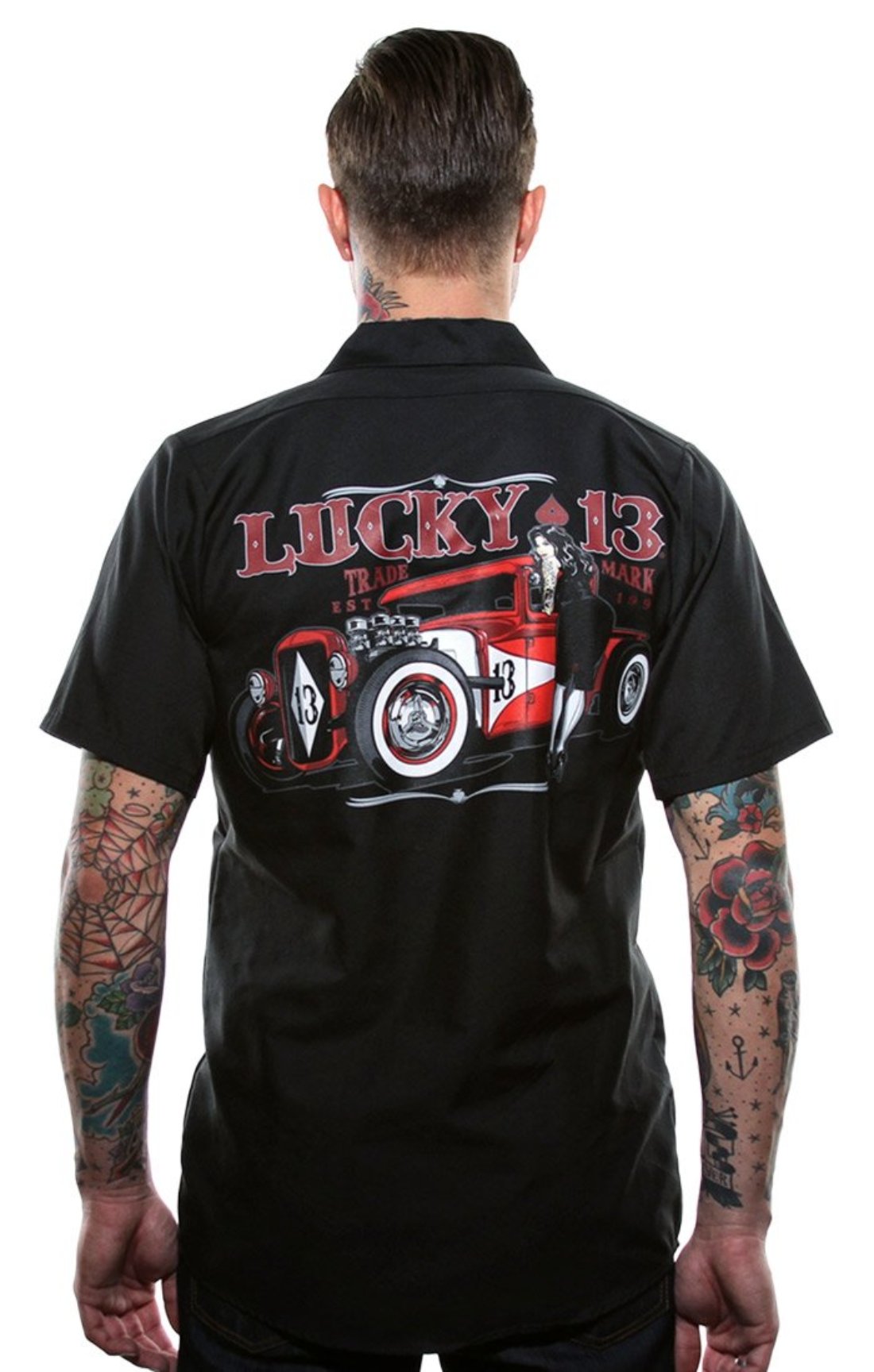 Adrian Men’s Short Sleeve Workshirt By Lucky 13 Black – Lucky13apparel