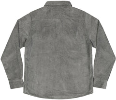 The JUNIOR Sueded Corduroy Button Up Shirt - CHARCOAL