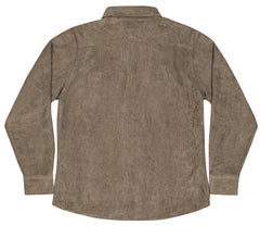 The JUNIOR Sueded Corduroy Button Up Shirt - KHAKI