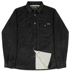 The JOCKO Sherpa Lined Sueded Corduroy Shirt-Jacket - BLACK