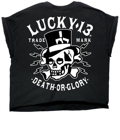 The DEATH OR GLORY Custom Cropped Capped Sleeve Women's Tee **NEW**