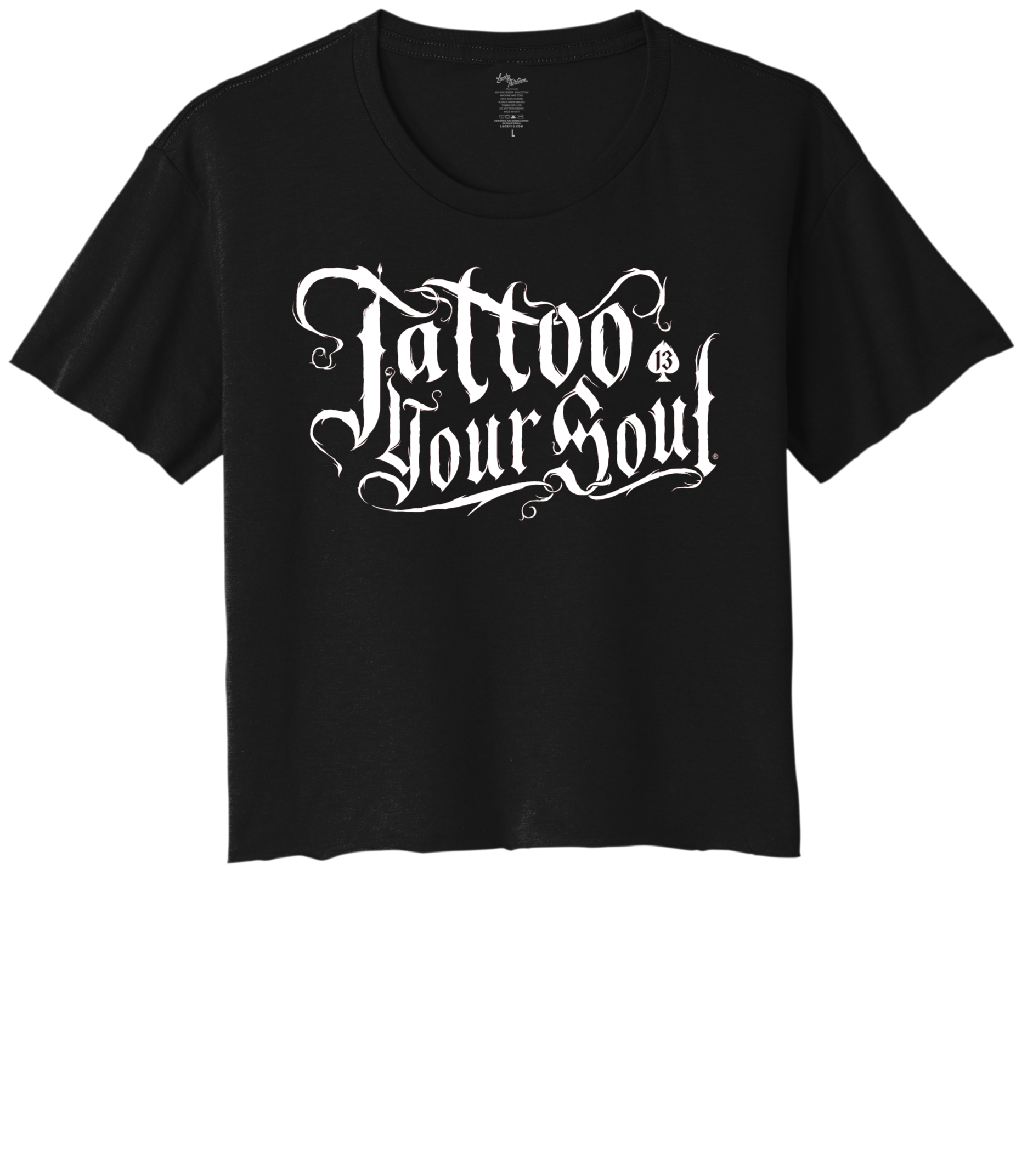 TATTOO YOUR SOUL Women's Crop Top Tee - BLACK/WHITE **NEW**