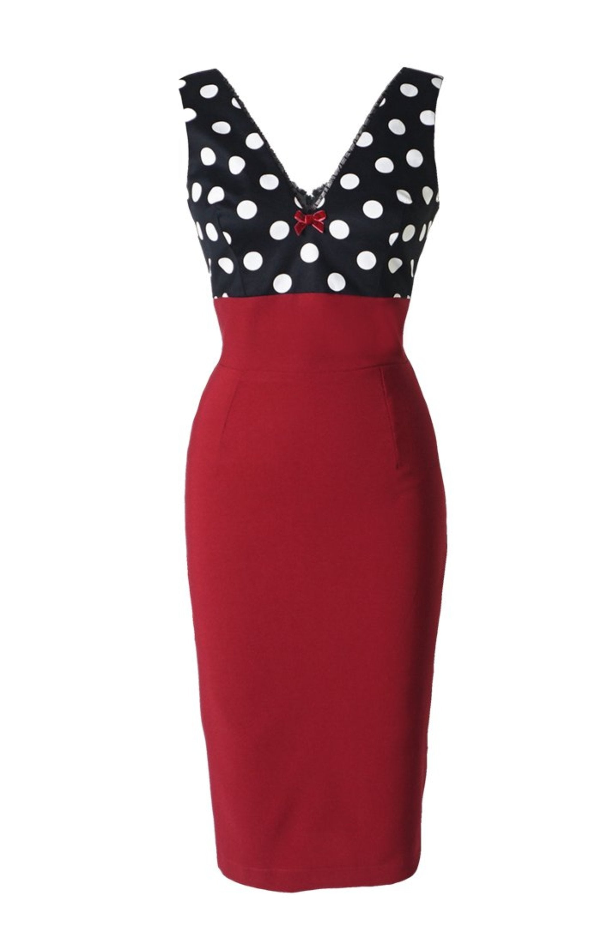 The JAYNE Wiggle Dress - RED/BLACK
