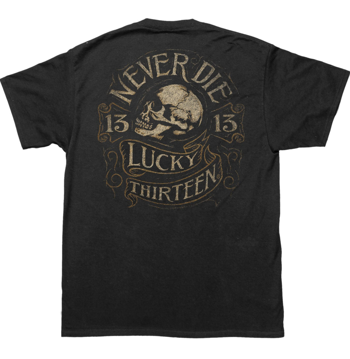 Never Die Mens Short Sleeve Tee Shirt By Lucky 13 Black – Lucky13apparel